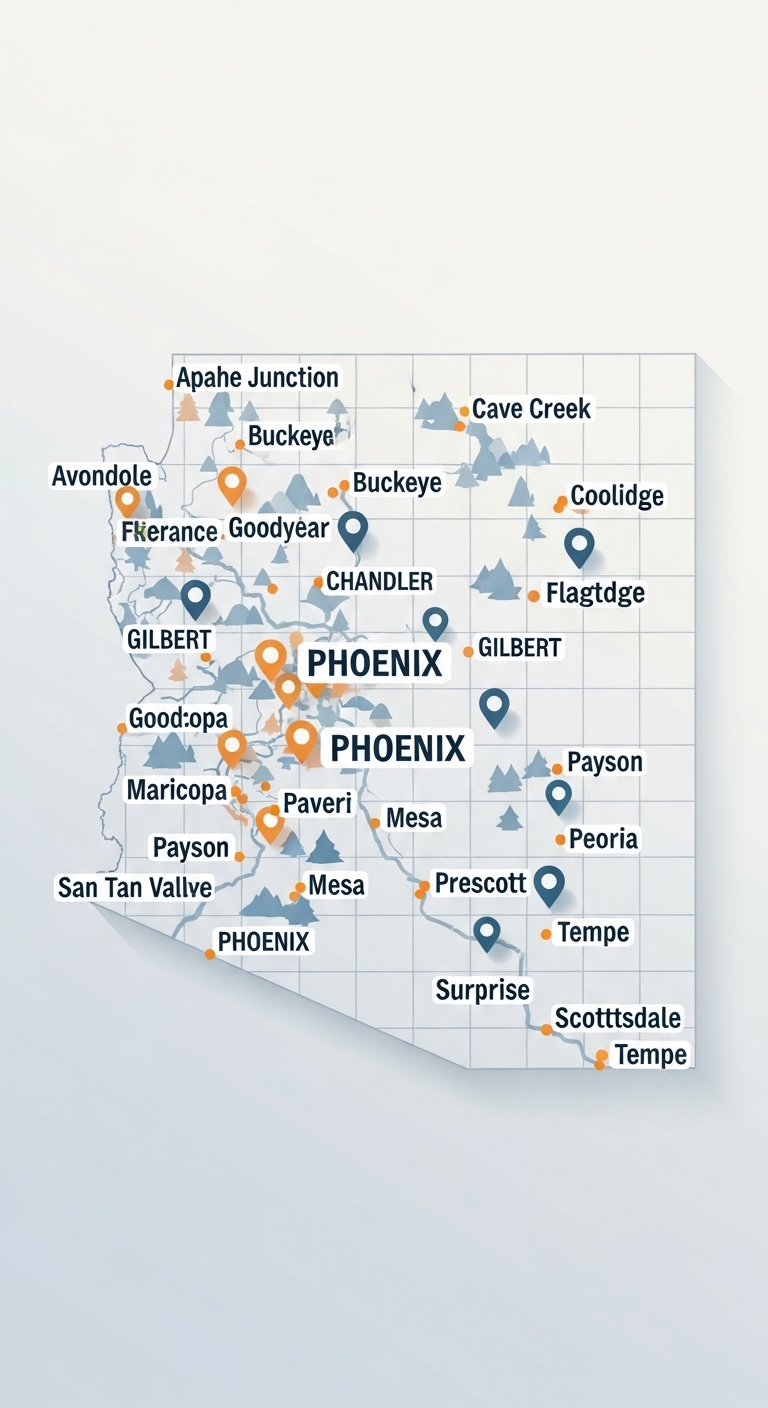 Service area map for Phoenix metro
